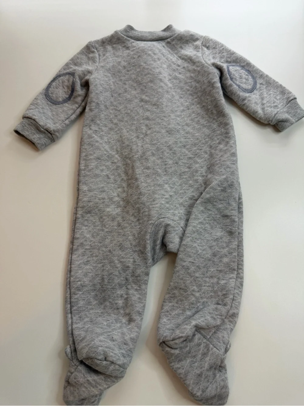 Carter's Light Gray Quilted Bear Footed One-Piece